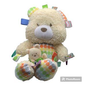 Bright Starts Taggies Snuggle & Play Bear Plush Lovey Cream Ivory 14"